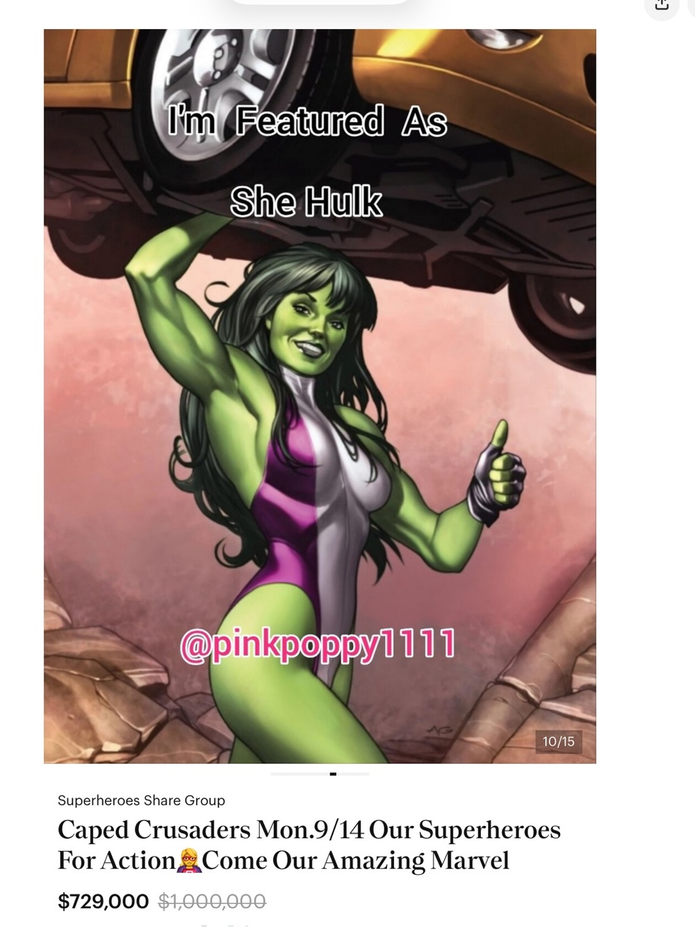 Green & Pink She-Hulk Artwork Poster - Unbranded